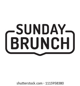 Sunday brunch. Badge icon. Flat vector illustration on white background.