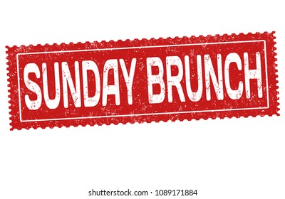 Sunday brunch grunge rubber stamp on white background, vector illustration