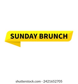 Sunday Brunch Text In Yellow Ribbon Rectangle Shape For Time Information Announcement Business Marketing Social Media Promotion
