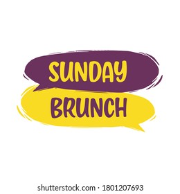 Sunday brunch. Vector hand drawn speech bubbles illustration on white background