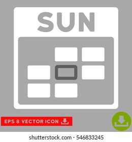 Sunday Calendar Grid icon. Vector EPS illustration style is flat iconic bicolor symbol, dark gray and white colors.