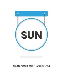 Icono del calendario del domingo para hacer lista, signo de trabajo del horario del día de la semana para la ilustración del vector organizador personal