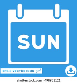 Sunday Calendar Page icon. Vector EPS illustration style is flat iconic symbol, white color.