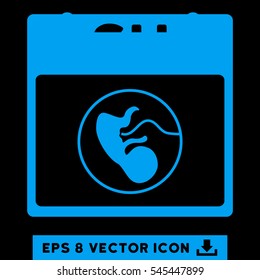 Sunday Calendar Page icon. Vector EPS illustration style is flat iconic symbol, blue color.