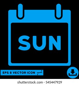 Sunday Calendar Page icon. Vector EPS illustration style is flat iconic symbol, blue color.