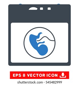 Sunday Calendar Page icon. Vector EPS illustration style is flat iconic bicolor symbol, smooth blue colors.