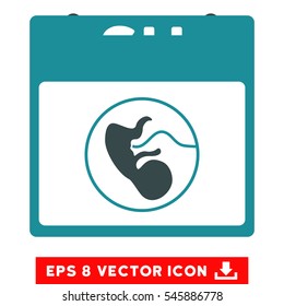 Sunday Calendar Page icon. Vector EPS illustration style is flat iconic bicolor symbol, soft blue colors.