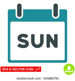 Sunday Calendar Page icon. Vector EPS illustration style is flat iconic bicolor symbol, soft blue colors.