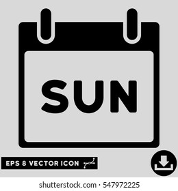 Sunday Calendar Page icon. Vector EPS illustration style is flat iconic symbol, black color.