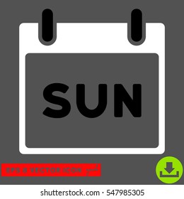 Sunday Calendar Page icon. Vector EPS illustration style is flat iconic bicolor symbol, black and white colors.