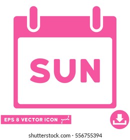 Sunday Calendar Page icon. Vector EPS illustration style is flat iconic symbol, pink color.