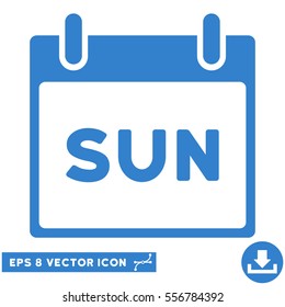 Sunday Calendar Page icon. Vector EPS illustration style is flat iconic symbol, cobalt color.