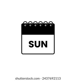 Sunday calendar page pictogram icon. Simple flat pictogram for business, marketing, internet concept on white background. Trendy modern vector symbol for web site design or mobile app.