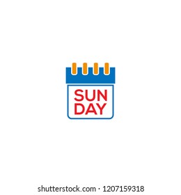 Sunday Calendar page vector icon minimalist