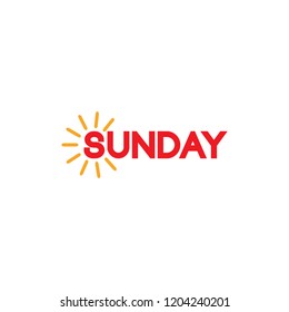 Sunday calligraphy with sun rays