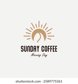 sunday coffee vector logo. logo design concept