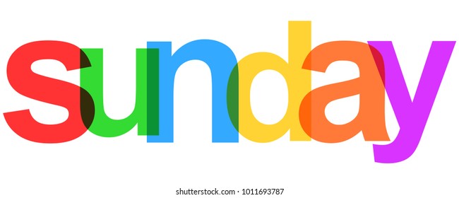 Sunday colorful day of the week – stock vector