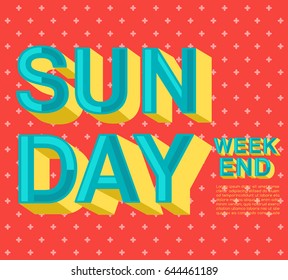 Sunday with colorful elements : Vector Illustration