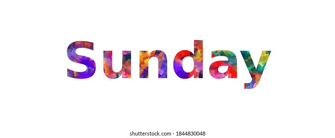 Sunday Colorful Typography Text Banner Vector Stock Vector (Royalty ...