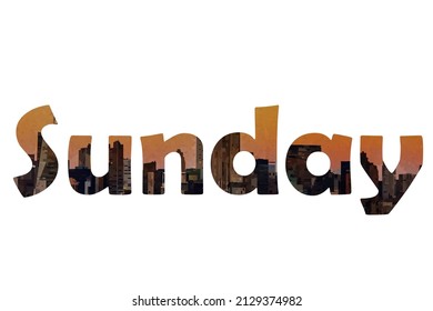 sunday. Colorful typography text banner. Vector the word sunday
