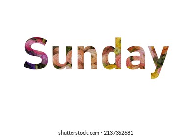 Sunday Colorful Typography Text Banner Vector Stock Vector (Royalty ...