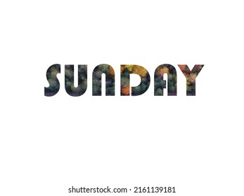 SUNDAY. Colorful typography text banner. Vector the word SUNDAY