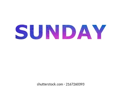 Sunday Colorful Typography Text Banner Vector Stock Vector (Royalty ...