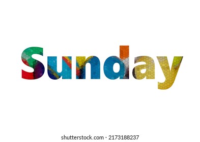 Sunday Colorful Typography Text Banner Vector Stock Vector (Royalty ...