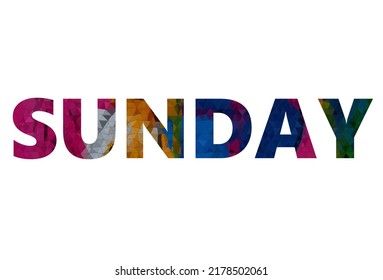 Sunday Colorful Typography Text Banner Vector Stock Vector (Royalty ...