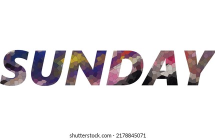 SUNDAY. Colorful typography text banner. Vector the word SUNDAY