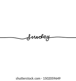 Sunday, day of the week in a continuous line, on a white background.