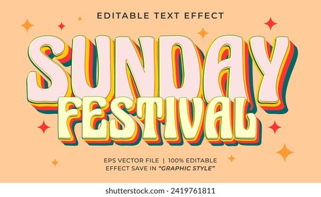 Sunday festival editable text effect vintage style