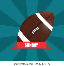 Banner de vetor de futebol de domingo - Ilustração de futebol americano