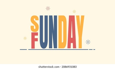 sunday funday text background vector