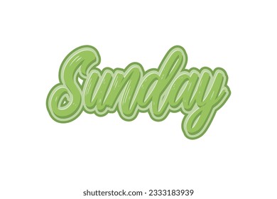 Sunday hand drawn lettering on white background. Vector illustration for your design