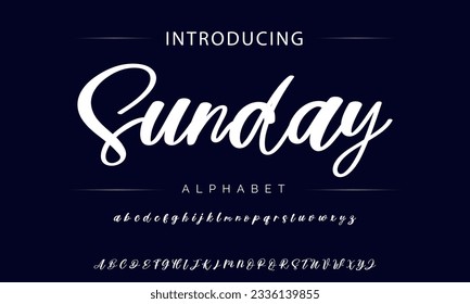 'Sunday' hand lettering (vector) .