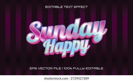 Sonntags-Happy-Text-Effekt für Grüße und Feiern mit bearbeitbaren Optionen