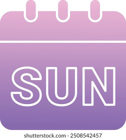 Sunday Icon and Illustration for Calendar and Weekend-Themed Designs