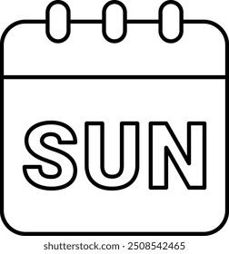 Sunday Icon and Illustration for Calendar and Weekend-Themed Designs
