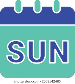 Sunday Icon and Illustration for Calendar and Weekend-Themed Designs