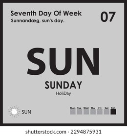 Sunday last Day of week all information