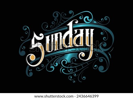 SUNDAY lettering custom template design