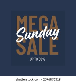 sunday mega sale post vector