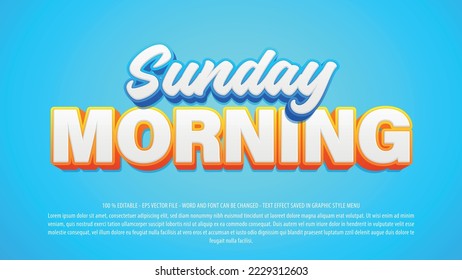 Sunday morning editable text effect template