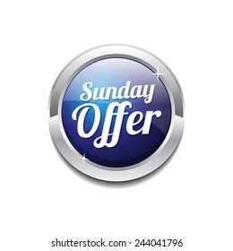 Sunday Offer Blue Vector Icon Button