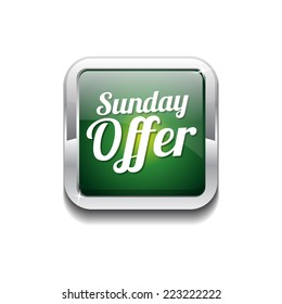Sunday Offer Green Vector Icon Button
