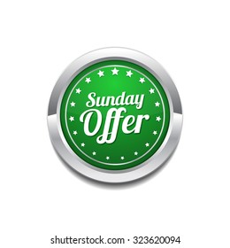 Sunday Offer Green Vector Icon Button