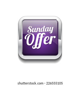 Sunday Offer Purple Vector Icon Button