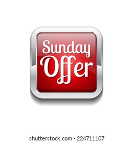 Sunday Offer Red Vector Icon Button
