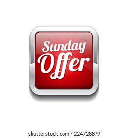 Sunday Offer Red Vector Icon Button